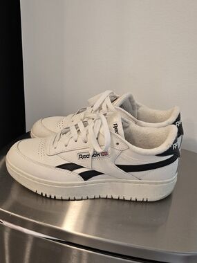 Reebok White Sneakers with Black Accents